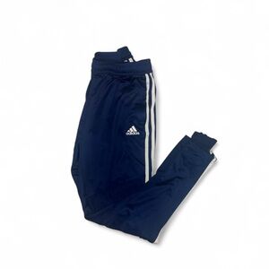 Adidas Men’s Small Aeroready Track Pants Blue with White Stripes tapered leg